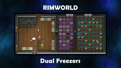 Rimworld freezer design. Four 7x5 rooms, each with two coolers set to -40. I ran some preliminary testing to see if wall material, floor material, door material or door type made a difference to heat loss. No significant effects were observed, so it was on to the real test with four potential cooler designs: Single wall with airlock of door - space - door. 
