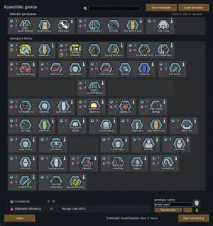Rimworld gene calculator.  Testing for this section was done using 'Extract ovum for ...