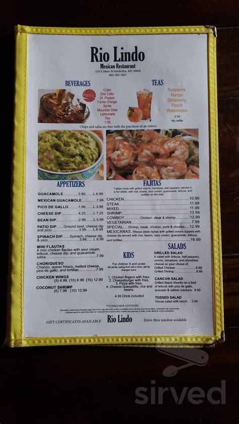 Rio lindo mexican restaurant menu. If that changed, this would become my fav Mexican restaurant and I would drive from Henry county to dine here all the time! Helpful 3. Helpful 4. Thanks 0. Thanks 1. Love this 2. Love this 3. Oh no 0. Oh no 1. Keese D. Cartersville, GA. 19. 26. 1. May 31, 2023. Yummy! Not amazing...but tasty. It's got a trendy vibe, and a rooftop patio/bar. 