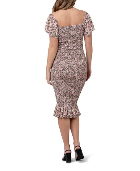 Ripe Maternity Sophia Floral Shirred Midi Dress