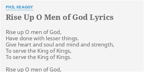 Rise Up O Men of God Lyrics - Phil Keaggy