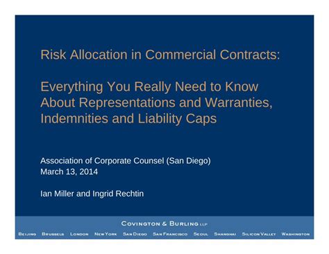 Risk Allocation in Commercial Contracts - LexisNexis