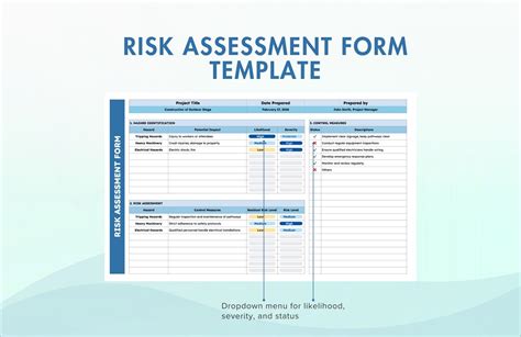 Risk Assessment Form Template