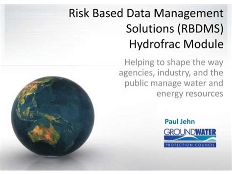 Risk Based Data Management System (RBDMS) - Energy