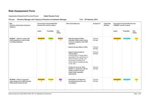 Risk Register Dyfed Pension Fund