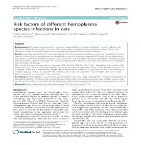 Risk factors of different hemoplasma species infections in cats