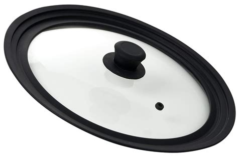 Product details. Rival Crock Pot And Slow Cooker SCV553-KM, SCVP609-KLS Replacement Oval Glass Lid. Replacement oval glass crock pot lid for Rival 5 1/2 to 6 Quart crock pots and slow cookers. Lid is glass with black plastic knob with spoon rest. Measures 12 1/4" by 9 5/8" (approx 12 inches by 9.5 inches).. 