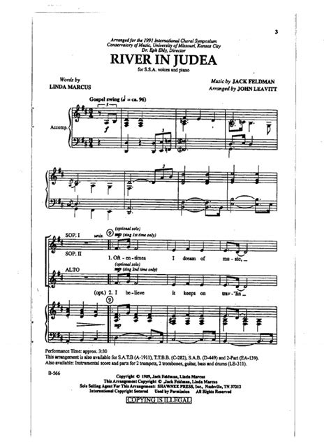 River In Judea Sheet music for Piano, Strings, French Horn Download