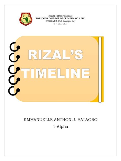 Rizal Timeline PDF Philippines - Scribd