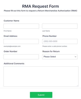 Rma Request Form Template DocTemplates