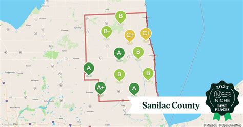 Sanilac County is a county in the U.S. state of Michigan. As of the 2000 census, the population was 44,547 with a projection of 44,448 in 2006. The county seat is Sandusky. The county, which is part of the Thumb region, was created on September 10, 1822 and was fully organized on December 31, 1849.. 
