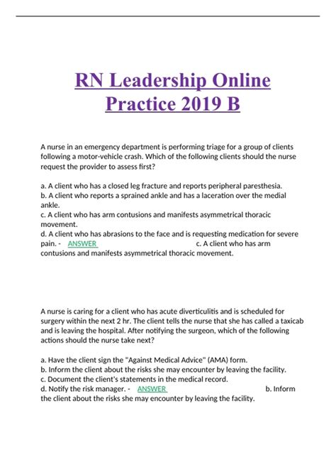 RN Nutrition Online Practice 2023 B. A nurse in a provider's office is caring for a client. Client is a college student who presents with report of frequent abd pain, bloating, and diarrhea after eating. Also experiencing fatigue and difficulty concentrating during class. The nurse is planning dietary teaching for the client during the follow ...