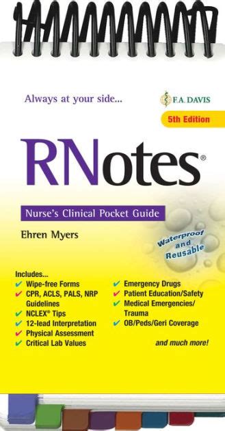 Read Online Rnotes Nurses Clinical Pocket Guide By Ehren Myers