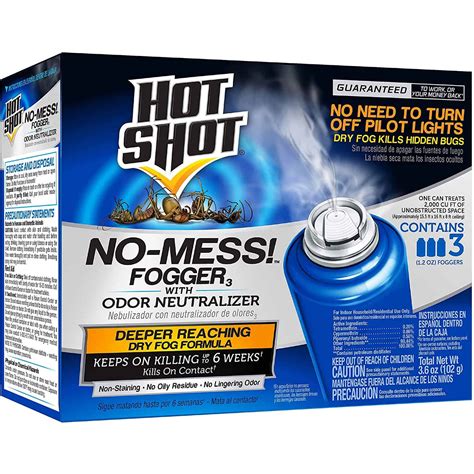 Roach bombs. Jul 3, 2023 · The Hot Shot Fogger6 with Odor Neutralizer is a popular and effective roach bomb. This fogger kills many different pests, not just cockroaches. This fogger is designed to penetrate deep into cracks and crevices where roaches hide, ensuring thorough coverage and extermination. 