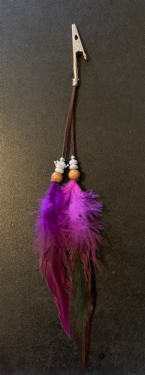 Dream Wolf-Handmade Natural Extra Long Chain Feather Hair Extension Clip, 13 inches, or Single Feather Earring, Grizzly Feathers. (5.6k) $38.00. FREE shipping.. 