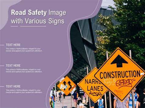 Road Safety Image With Various Signs PowerPoint Slides Diagrams Themes for PPT