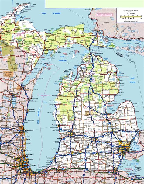 Show state map of Michigan. Free printable road map of Northern Michigan. Map of North Michigan with cities and highways.. 
