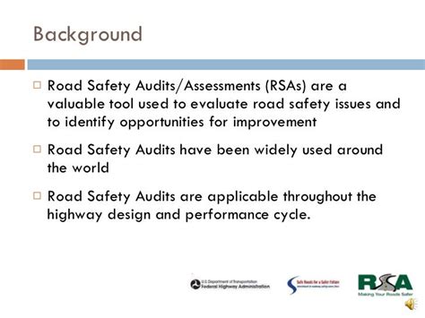 Road safety audit presentation with special application to pedestrian…