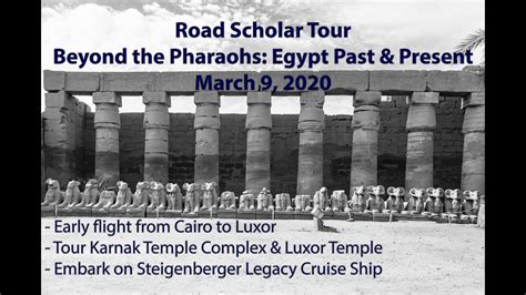 Road scholar egypt. New Dates on Popular Learning Adventures. With so many Road Scholars eager to get on the road again, many of our learning adventures have been filled to capacity. But good news! We have just made available a great selection of new dates on some our most popular programs. If you have been waiting for just the right experience, then see what’s ... 