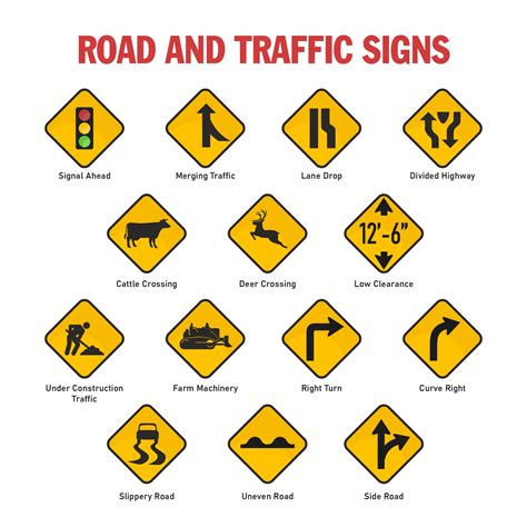 Road sign test for drivers license. When at or approaching traffic signals or signs, yield to pedestrians, bicyclists, and other nearby vehicles that may have the right-of-way. See Right of Way ... 