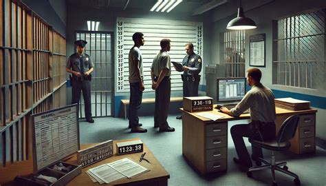 Roanoke county jail intake.  The booking process involves photographing and fingerprinting in...