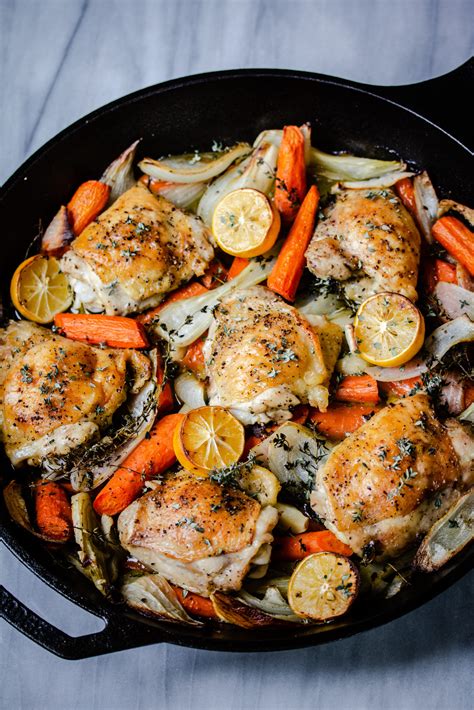 Roast Chicken Thighs with Carrots and Fennel - Live Life