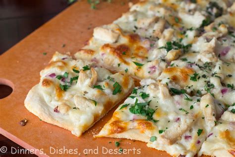 Roasted Garlic Chicken White Sauce Pizza - The Best …