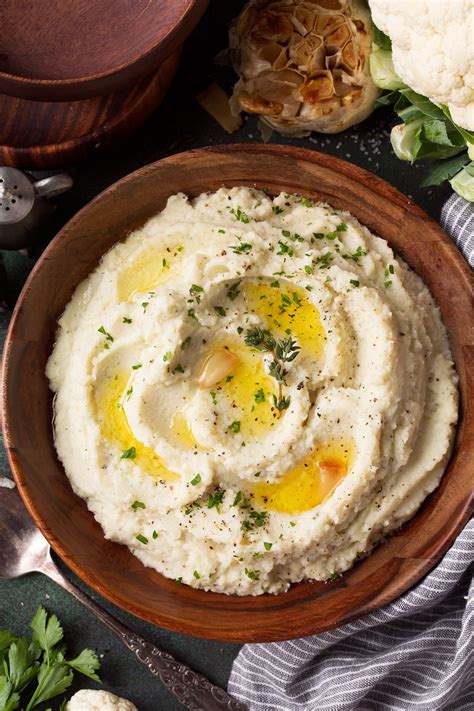 Roasted Garlic Mashed Cauliflower - Cooking Classy