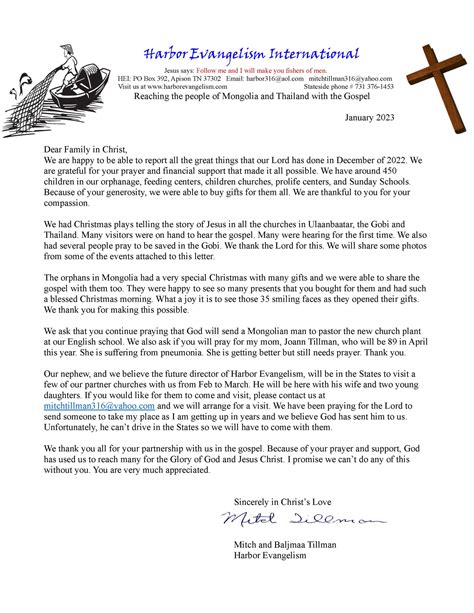 Rob Johnson Prayer Letter - MBC