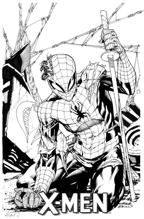 Robert Atkins Art Avengers April Spiderman...kind of...