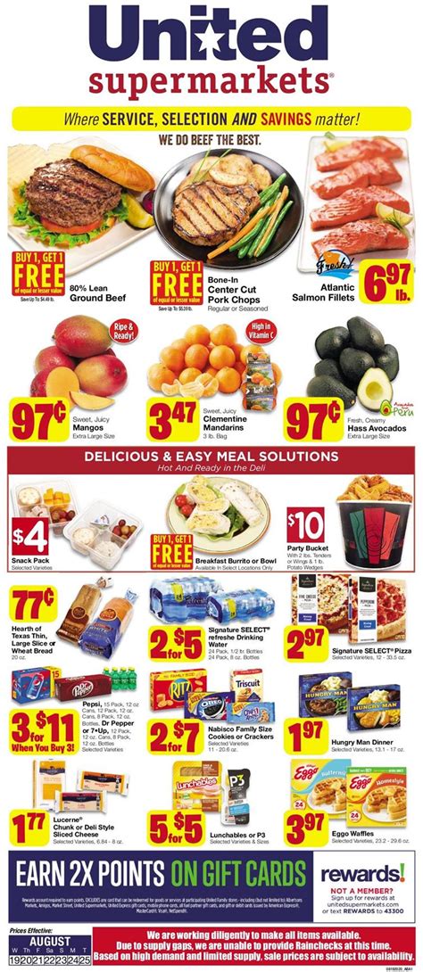 Robert supermarket weekly ad. Visit your local United Supermarkets at 2703 82nd St in Lubbock, TX for weekly deals on Fresh Produce, Fresh Meat, Fresh Seafood, Bakery, Service Deli, Beer/Wine, Floral, and Pharmacy. Call (806) 745-4443 today. 