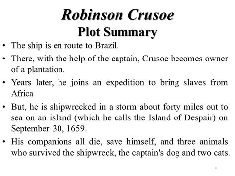 Robinson crusoe summary plot summary