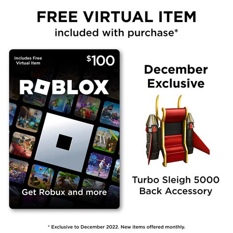 Roblox 100 Digital Gift Card [Includes Exclusive Virtual Item