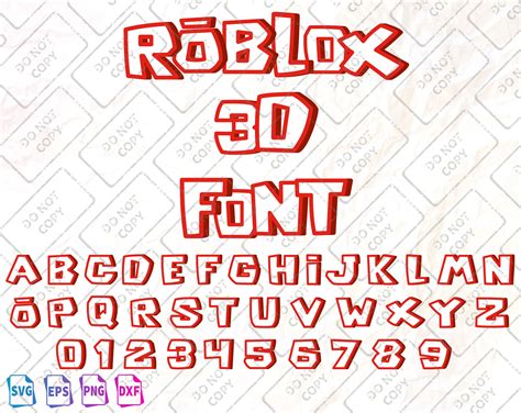 Roblox 3D Game Font SVG Roblox letras Roblox Alphabet Etsy