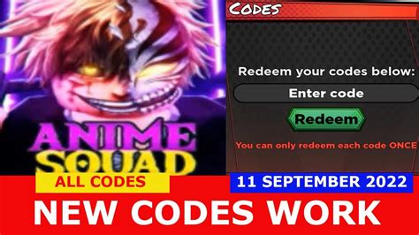 Roblox Anime Squad Simulator Codes September 2022 