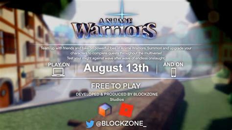 Roblox Anime Warriors Release Date - Gamer Tweak