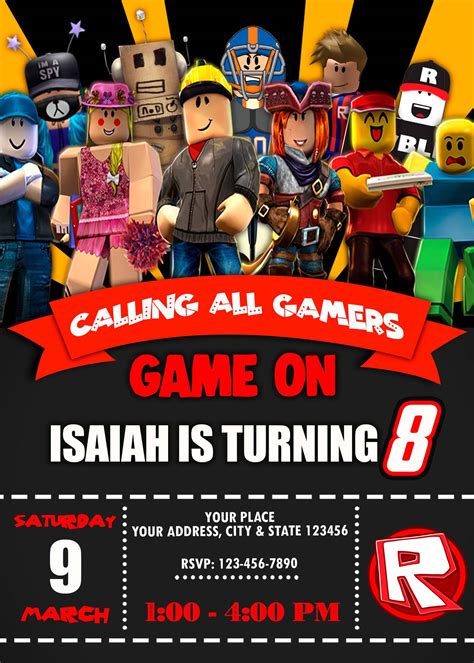 Roblox Birthday Party Invitation Incredible Invite