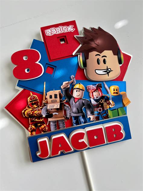 Roblox Cake TopperRoblox Theme Cake Topper Roblox Birthday Etsy