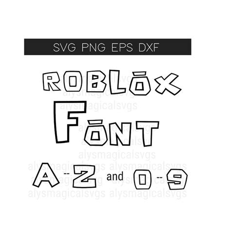 Roblox Font SVG Letters and Numbers Video game font Png Etsy