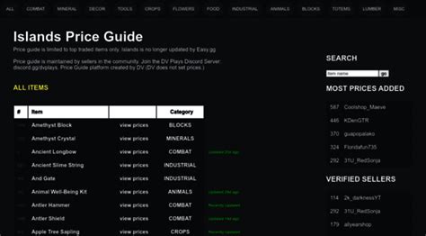 Roblox Islands Price Guide (2024)