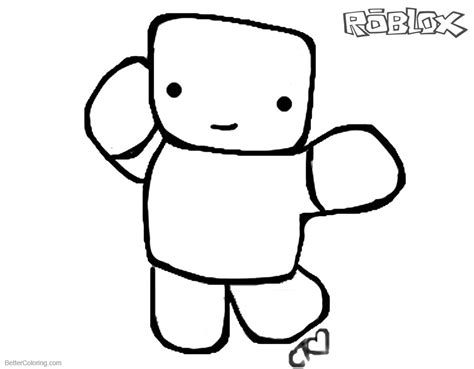 Roblox Noob Coloring Pages Chibi by missturtleshellpasta Free