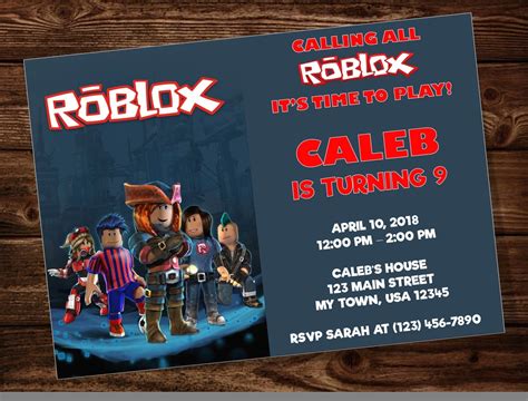 Roblox Party Invitations pertaining to Ideas Birthday Ideas Make it