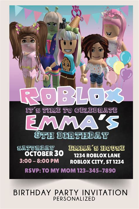 Roblox Party Invitations pertaining to Ideas Birthday Ideas Make it Party invitations