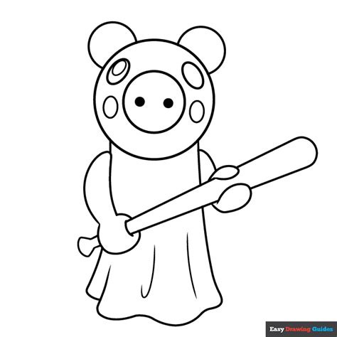 Roblox Piggy Coloring Page Easy Drawing Guides