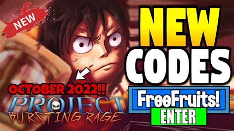 Roblox Project Bursting Rage Codes October 2022 