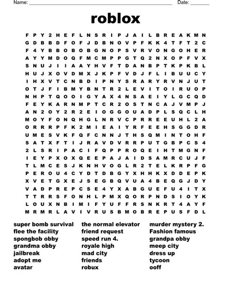 Roblox Stickers Printable Printable Word Searches