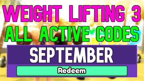 Roblox Weight Lifting Simulator 3 Codes September 2022 
