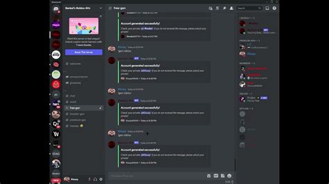 As the title says I made a Discord server that allows you to generate alt accounts for free. The server currently has over 4,200 members with an active community and active support team. An example of what our bot will send you. Details about the accounts-Accounts have randomized avatars -Accounts created (2016-2018) . 