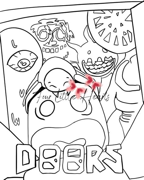 Roblox character coloring page Doors