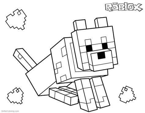 Roblox coloring pages Minecraft Dog Free Printable Coloring Pages